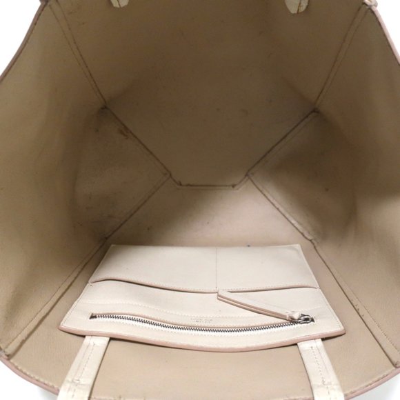 CELINE PHANTOM CABAS TOTE CREAM GRAINED LEATHER - Picture 10 of 12